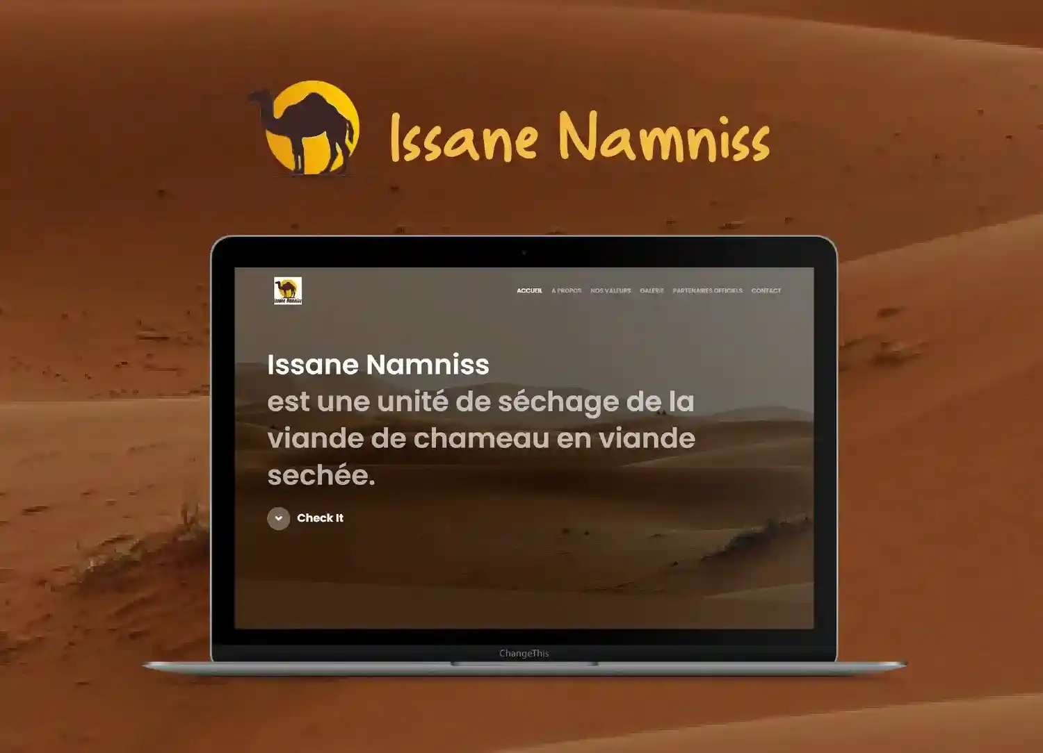 laptop screen show for the website of Issane Namniss project